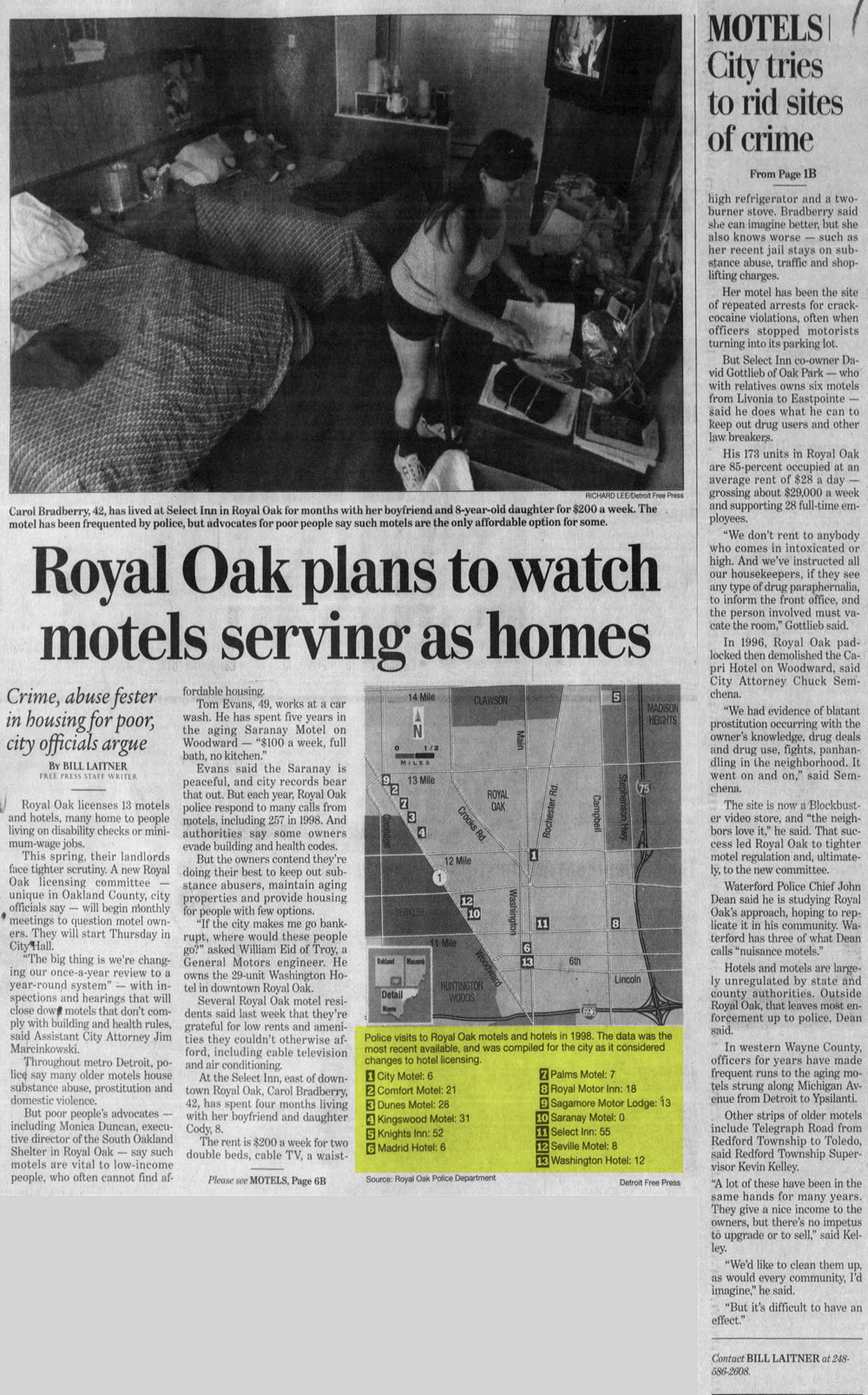 Washington Hotel - June 2000 Article On Motel Situation (newer photo)